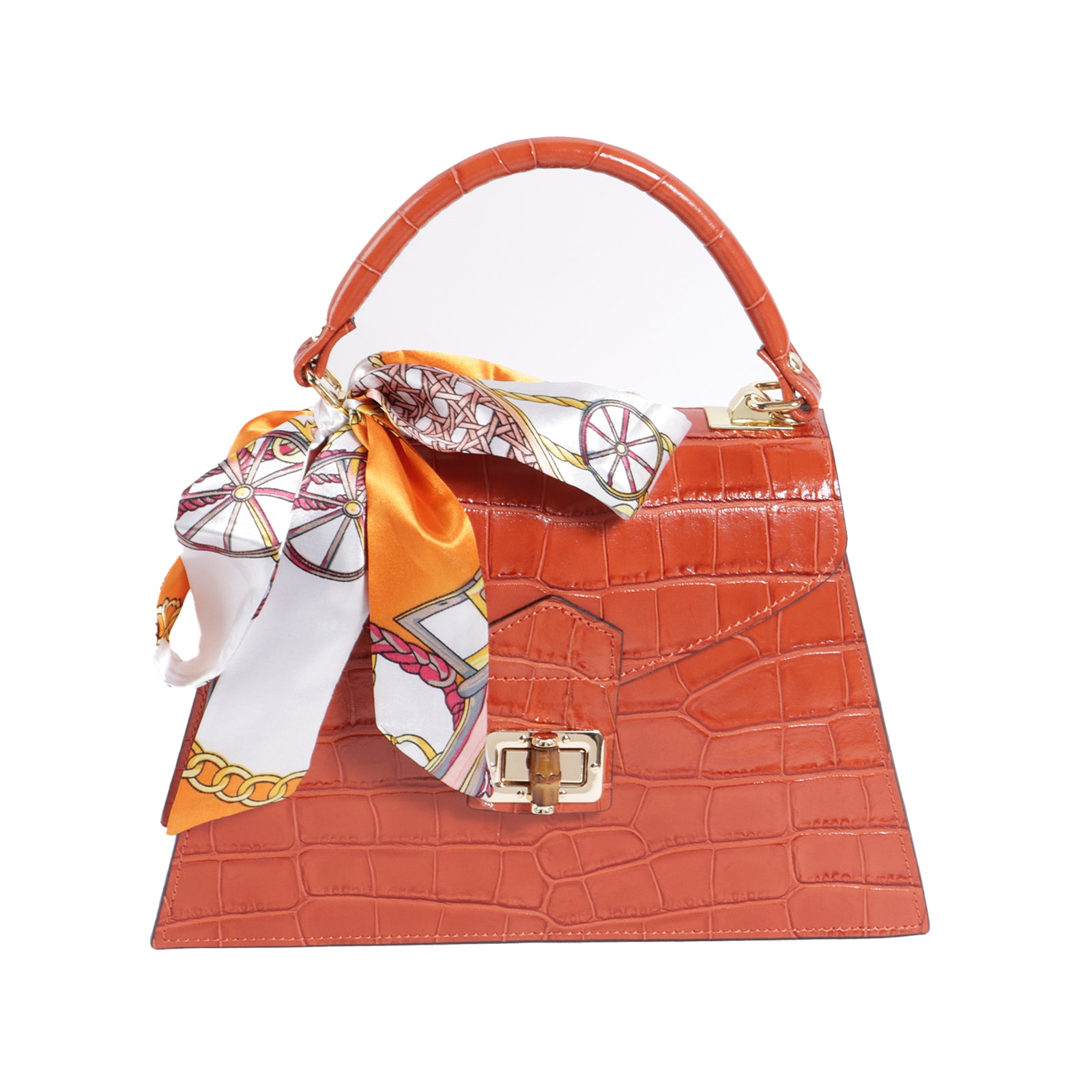 Alexandra Luxury Handbag - Croc Embossed Italian Leather | Gio&Mi